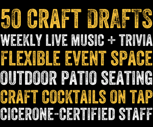 50 craft drafts weekly live music trivia flexible event space outdoor patio seating craft cocktails on tap cicerone staff